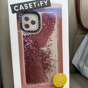 Casetify Rose Gold Liquid Sand Waterfall Case